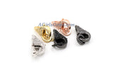 CZ Pave Lobster Clasp, Black Pave Clear 10 x 20 mm Rose, Gold, Silver, Black Connector Clasp, Cubic Zirconia #310 - A Girls Gems