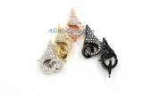 CZ Pave Lobster Clasp, Black Pave Clear 10 x 20 mm Rose, Gold, Silver, Black Connector Clasp, Cubic Zirconia #310 - A Girls Gems
