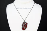 Enamel Tongue Black Chain Necklace or Pendant - A Girls Gems