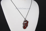Enamel Tongue Black Chain Necklace or Pendant - A Girls Gems