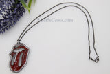 Enamel Tongue Black Chain Necklace or Pendant - A Girls Gems