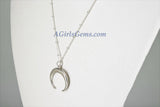 Sterling Silver Double Horn Necklace - A Girls Gems