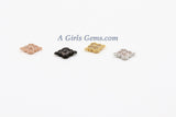 Quatrefoil Connectors/Charms - 2 pcs CZ Micro Pave Tiny Clover Links, Mini Linking Beads, Clovers in Rose Gold/Black/Gold/Silver