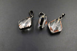 Crystal Soldered Pendants, *NEW* Black Crystal Teardrop Oval, Black/Gold Diamond Shaped Chandelier Crystal Charms in Copper Foil