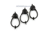 Large Lobster Clasp, Black CZ Micro Pave Gunmetal Black Clasps, Diamond Pave Look - A Girls Gems