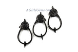 Large Lobster Clasp, Black CZ Micro Pave Gunmetal Black Clasps, Diamond Pave Look - A Girls Gems