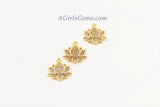 Tiny Lotus Flower Charm, 2 Pcs Gold Succulent Lotus Flower for Yoga Crystal Bracele, Necklace Pendant