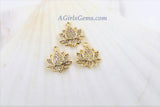 Tiny Lotus Flower Charm, 2 Pcs Gold Succulent Lotus Flower for Yoga Crystal Bracele, Necklace Pendant