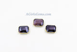 Purple Crystal Beads, Purple Square Rectangle #959, Soldered Bead Charms