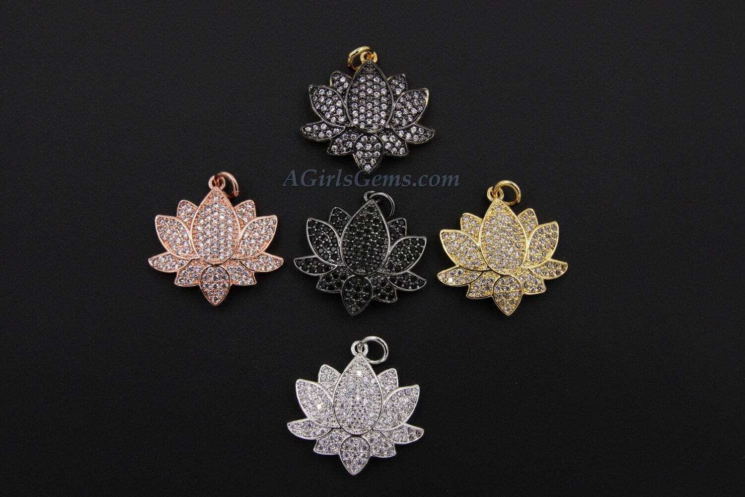 Tiny Lotus Flower Charm, 2 Pcs Gold Succulent Lotus Flower for Yoga Crystal Bracele, Necklace Pendant
