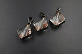 Crystal Soldered Pendants, *NEW* Black Crystal Teardrop Oval, Black/Gold Diamond Shaped Chandelier Crystal Charms in Copper Foil - A Girls Gems