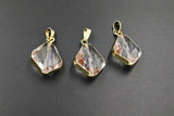 Crystal Soldered Pendants, *NEW* Black Crystal Teardrop Oval, Black/Gold Diamond Shaped Chandelier Crystal Charms in Copper Foil - A Girls Gems