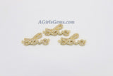 CZ Micro Pave Love Connector Charm - A Girls Gems