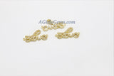 CZ Micro Pave Love Connector Charm - A Girls Gems