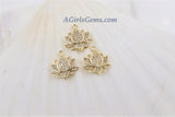 Tiny Lotus Flower Charm, 2 Pcs Gold Succulent Lotus Flower for Yoga Crystal Bracele, Necklace Pendant