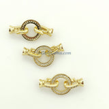 Donut Clasp Buckle, CZ Micro Pave 2 Hole O Ring and Interlocking Clips - A Girls Gems