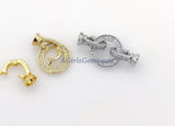 Donut Clasp Buckle, CZ Micro Pave 2 Hole O Ring and Interlocking Clips - A Girls Gems