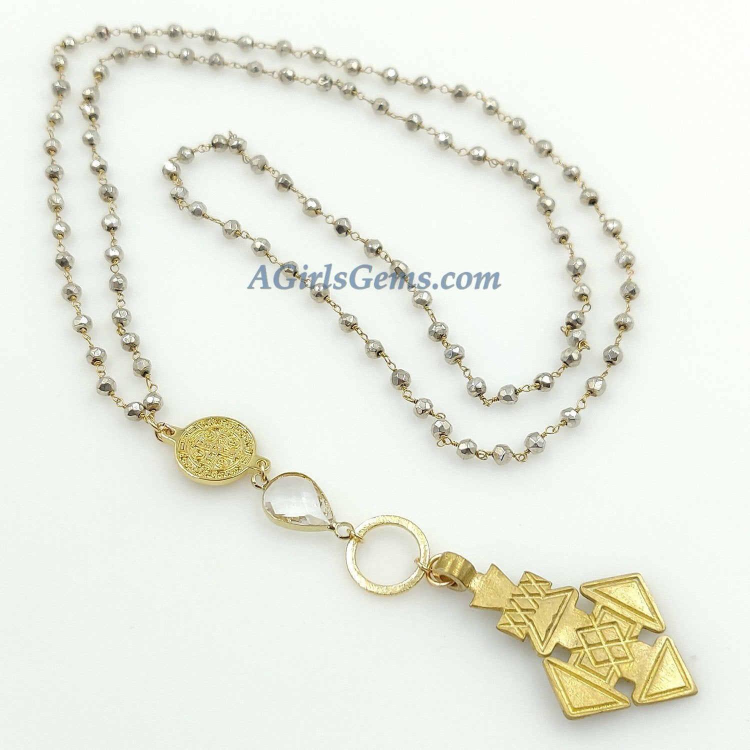 Gold Coptic Cross Necklace - A Girls Gems