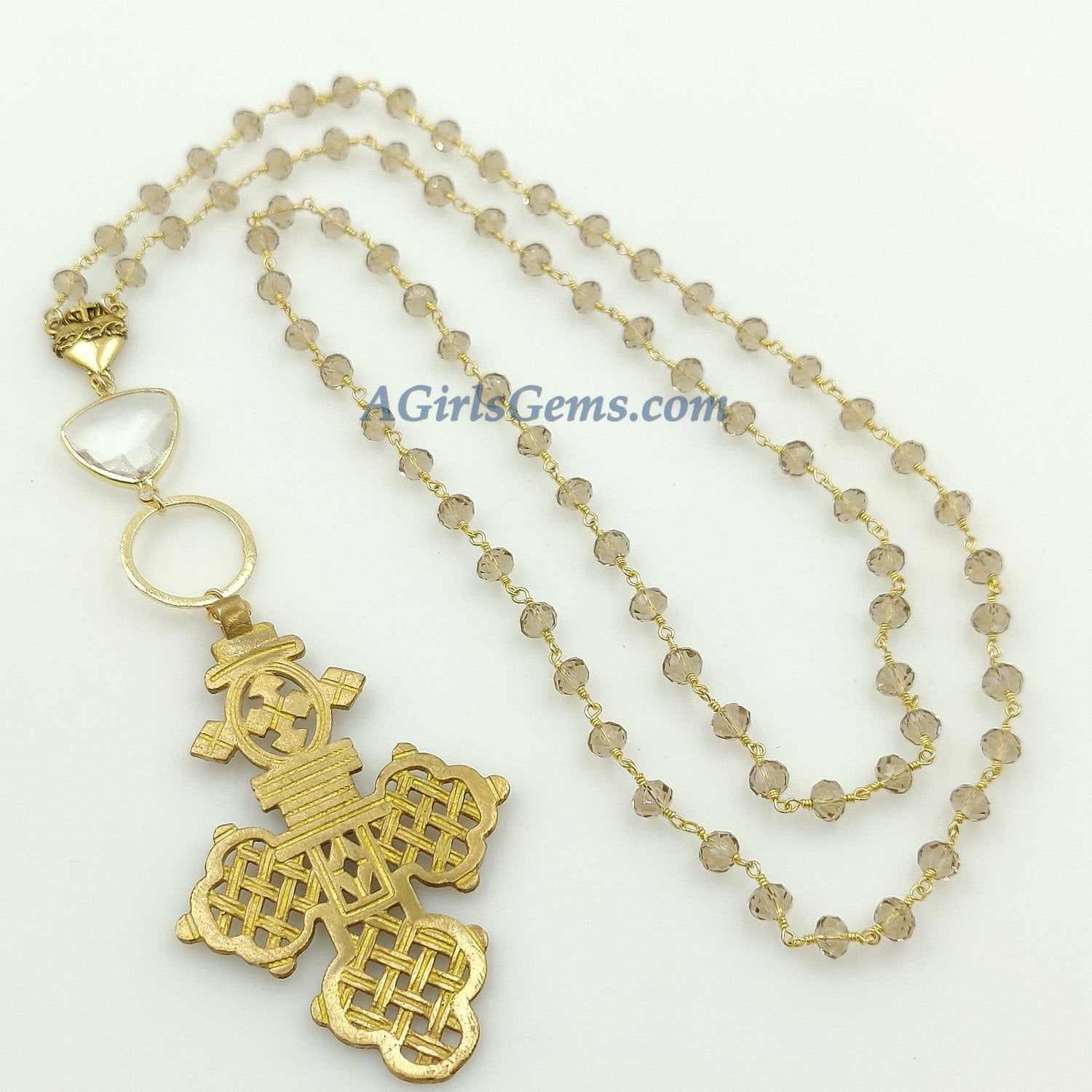 Gold Coptic Cross Necklace - A Girls Gems