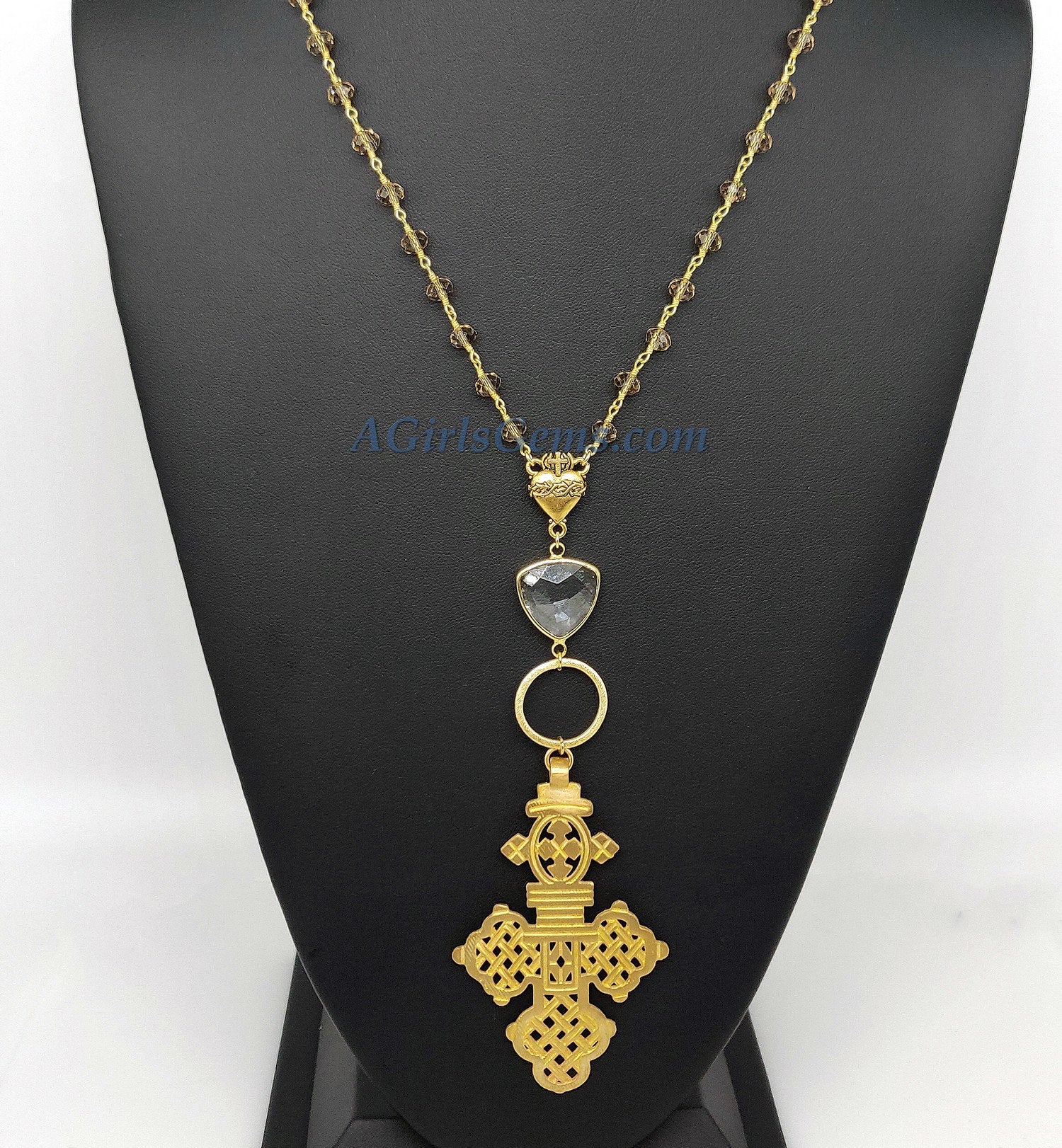 Gold Coptic Cross Necklace - A Girls Gems