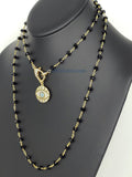 Turquoise Blue Evil Eye Rosary Necklace - A Girls Gems