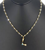 Initial Choker on Crystal Rosary Chains - A Girls Gems