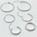 14 K Gold Hoop Earrings, 925 Sterling Silver, Small or Large Round Hoops #196