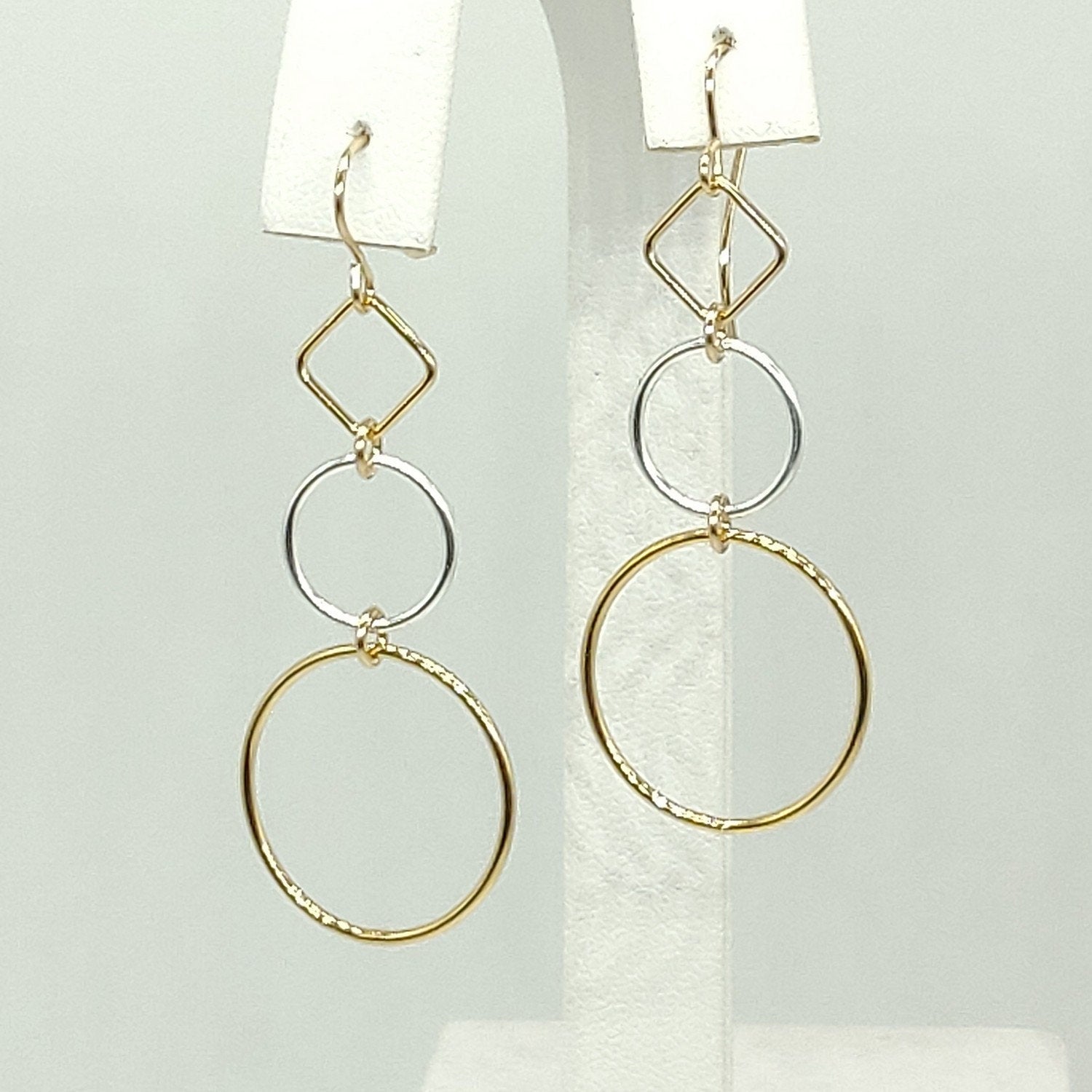 14 k Gold Hoop Dangle Earrings - A Girls Gems