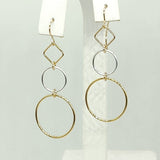 14 k Gold Hoop Dangle Earrings - A Girls Gems