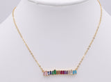 Rainbow Bar Necklace - A Girls Gems