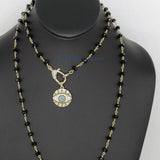 Turquoise Blue Evil Eye Rosary Necklace