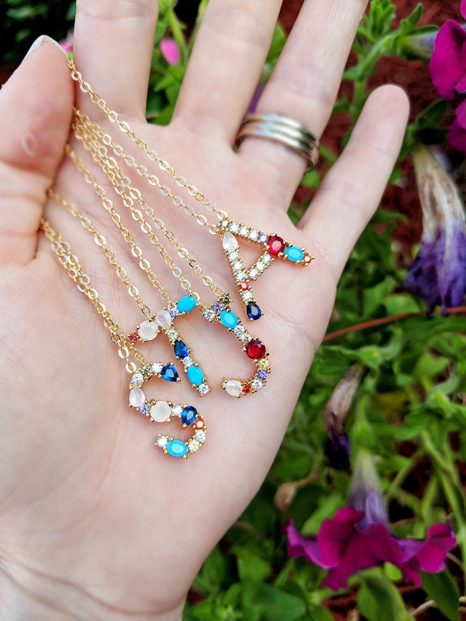 Rainbow Bar Necklace Pyrite and Iolite Gemstone - A Girls Gems