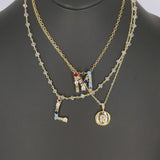 Initial Choker on Crystal Rosary Chains - A Girls Gems