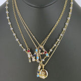 Gold Initial Necklace,  Micro Pave CZ Gold Medallion Coin Disc Alphabet Choker, Handmade Adjustable, Regina Harp Designs - A Girls Gems