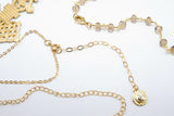 Gold Rosary Cross Necklace, Smoky Rosary Gold Brass Ethiopian Cross, Long Rosary Necklace - A Girls Gems