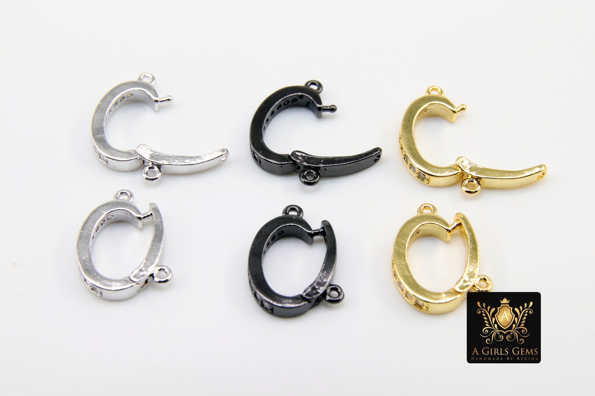 Bails Black Enhancer Bails for Pendants, CZ Pave Removable 1 Loop Pearl Enhancers #170, Necklace Jewelry Findings