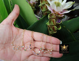 Pisces Necklace, 14 k Gold Fill Zodiac Sign Constellation Horoscope in Clear, Rainbow Cubic Zirconia - A Girls Gems