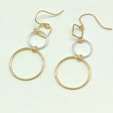 14 k Gold Hoop Dangle Earrings - A Girls Gems