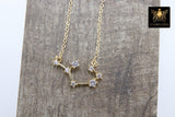 Sagittarius Necklace, Gold Filled Rainbow Horoscope Stars Zodiac Sign Constellation Choker - A Girls Gems