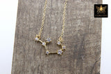 Sagittarius Necklace, Gold Filled Rainbow Horoscope Stars Zodiac Sign Constellation Choker - A Girls Gems