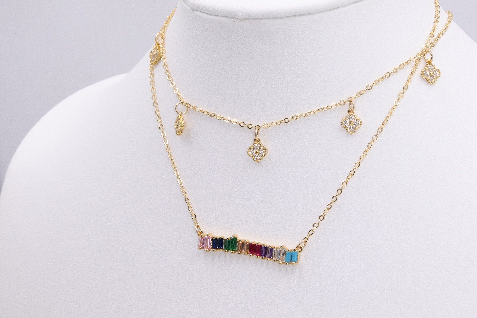 Rainbow Bar Necklace - A Girls Gems