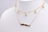 Rainbow Bar Necklace - A Girls Gems