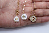 14 K Gold Pearl Cross Necklace, Toggle Front Wrap Layered Choker with Crown, Cross, Evil Eye Jewelry Choker, Dainty Real Pearl Necklace - A Girls Gems
