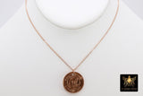 Genuine Coin Necklace, 14 K Rose Gold Filled Dainty Chain with Elephant Medallion - A Girls Gems