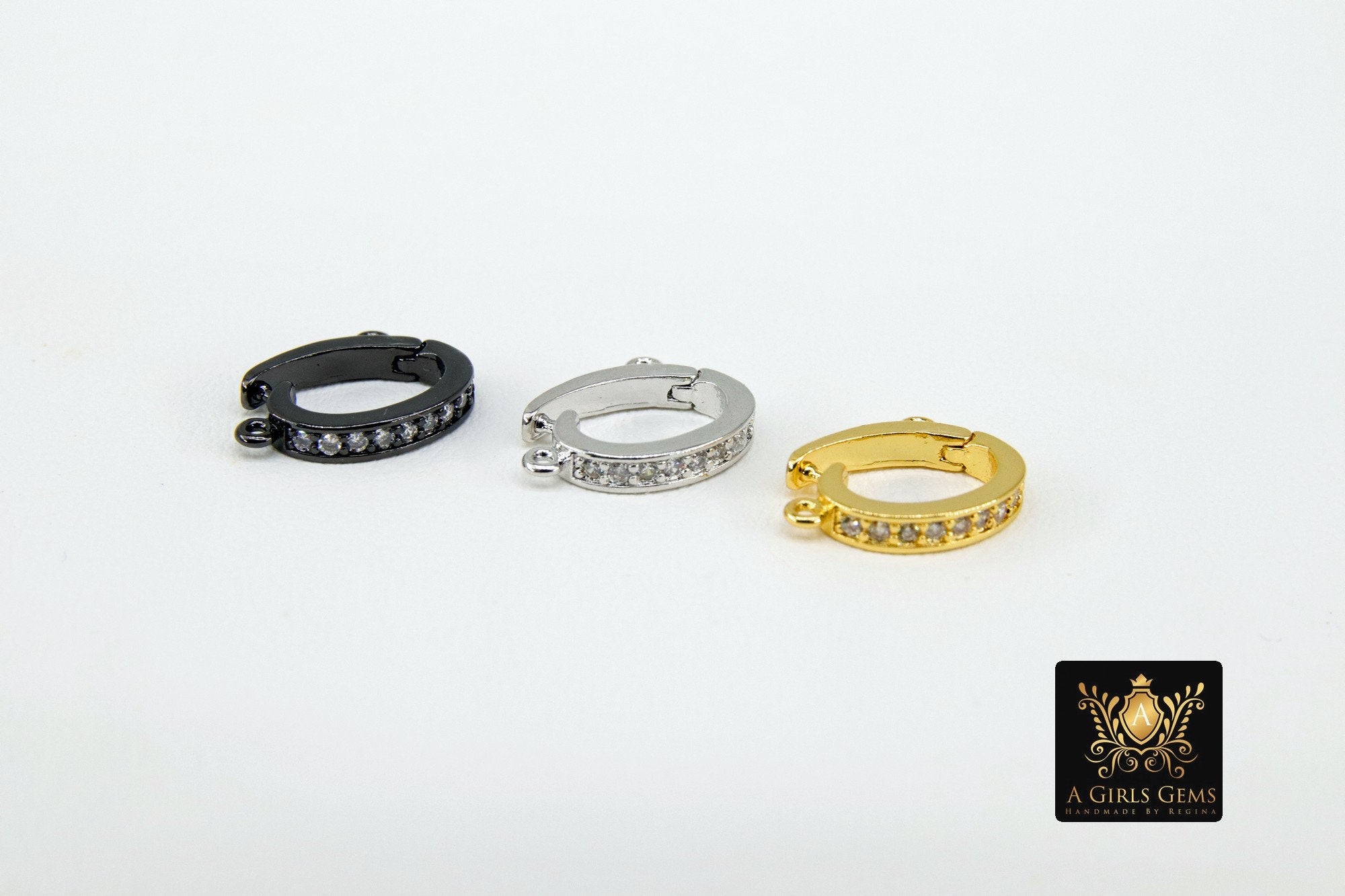 Bails Black Enhancer Bails for Pendants, CZ Pave Removable 1 Loop Pearl Enhancers #170, Necklace Jewelry Findings