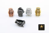 CZ Micro Pave Tiger Head Bead Charm, 4 Pc Leopard Head, Panther Cat Head Bead, Rose, Gold, Silver, Black  10 mm x 15 mm, Animal Head Bead - A Girls Gems