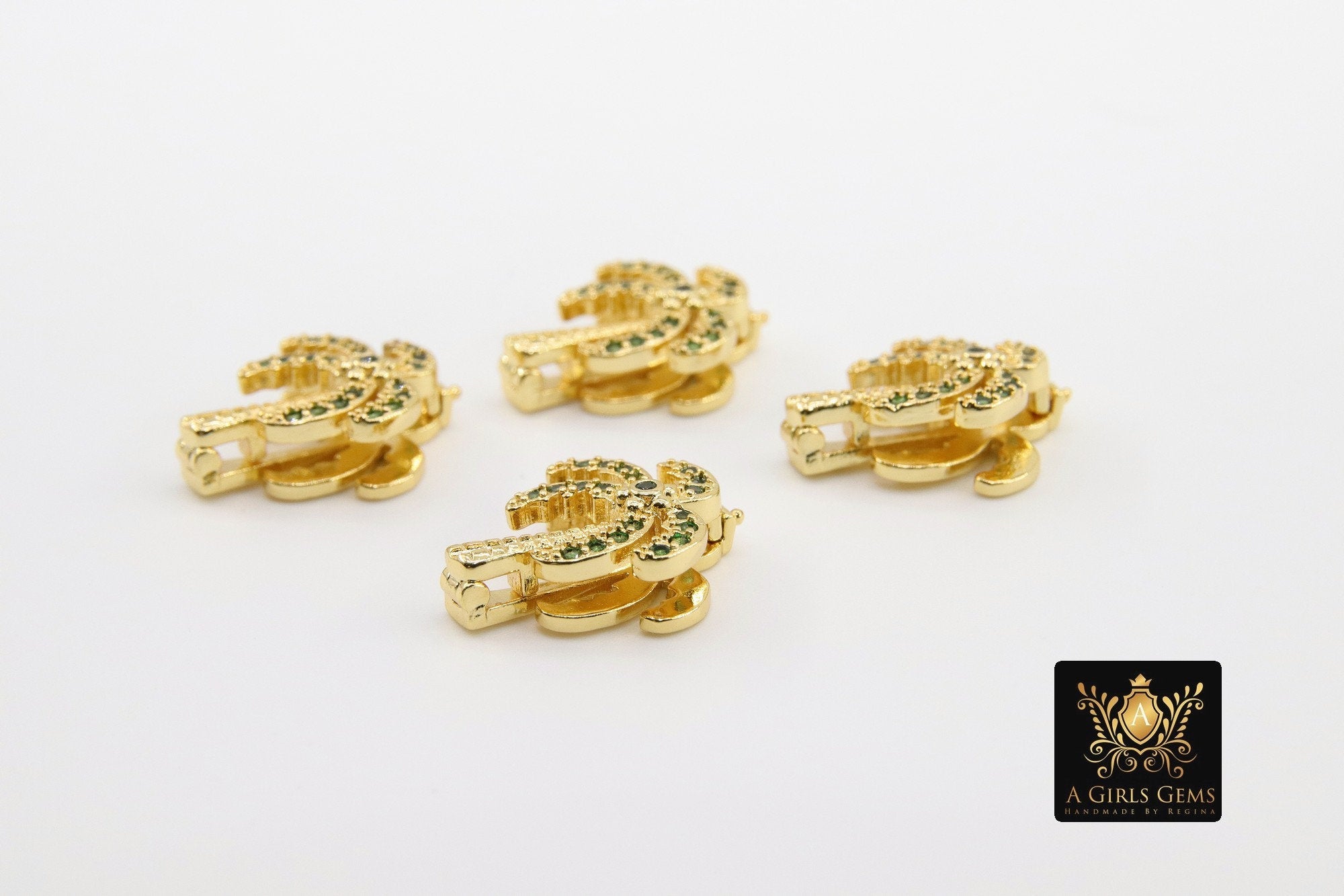 CZ Micro Pave Palm Coconut Tree Slider Charms, Gold Tropical Charms, Beach Ocean Charm Bracelet, 10 mm Flat Leather Color Straps Jewelry - A Girls Gems