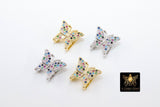CZ Micro Pave Butterfly Slider Charms, Gold - A Girls Gems