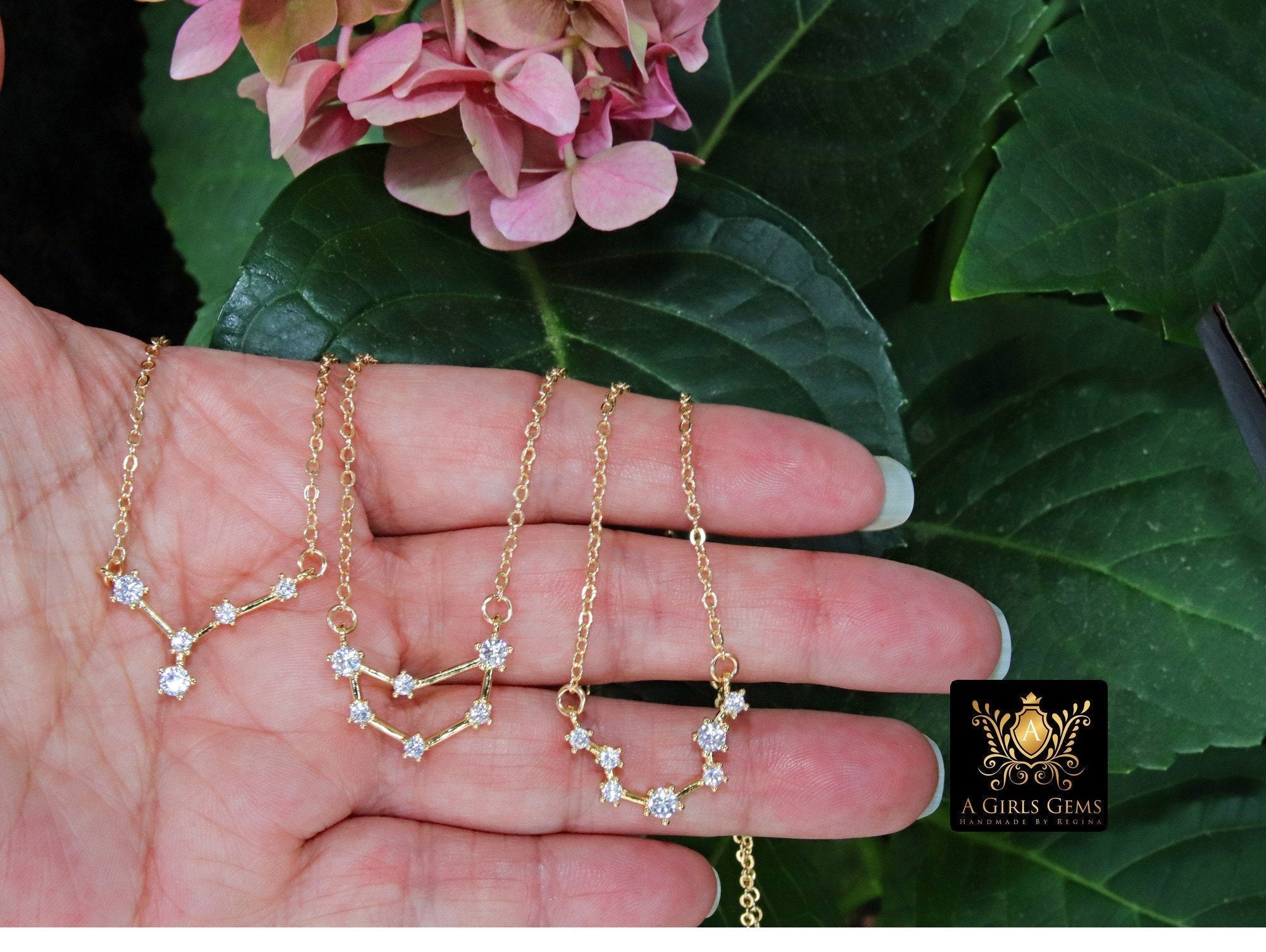 Scorpio Zodiac Necklace, Gold Filled Rainbow Horoscope Star Sign Constellation Choker - A Girls Gems