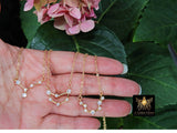 Pisces Necklace, 14 k Gold Fill Zodiac Sign Constellation Horoscope in Clear, Rainbow Cubic Zirconia - A Girls Gems